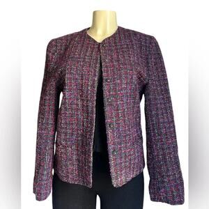 Orvis Vintage Tweed Blazer Multicolor Bouclé Classic Button Front Jacket Size M